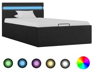 VidaXL sötétszürke LED-es szövetágy hidraulikus tárolóval 90 x 200 cm