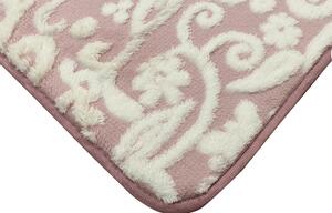 Fürdőszoba szőnyeg, 3 darabos szett, rózsaszín/mintás, ESTERO TYP 2