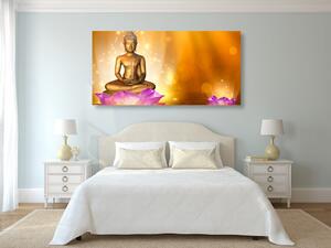 Kép Buddha szobor lótusz virágon