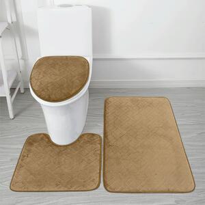 Fürdőszoba szőnyeg, 3 darabos szett, barna, ATARE TYP 2