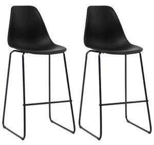 Modern Fekete Bárszék - 2 db - Műanyag