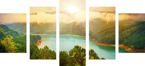 5 részes kép zöld tó közepében
