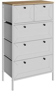 Vicco Belaro 5 fiókos komód – fehér, 56 × 30 × 95 cm