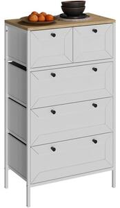 Vicco Belaro 5 fiókos komód – fehér, 56 × 30 × 95 cm