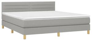 VidaXL világosszürke szövet rugós és LED-es ágy matraccal 160x200 cm
