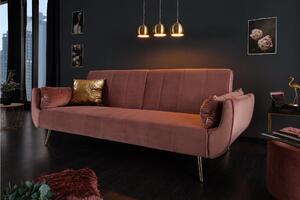 DIVANI rózsaszín bársony kanapéágy