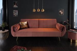 DIVANI rózsaszín bársony kanapéágy