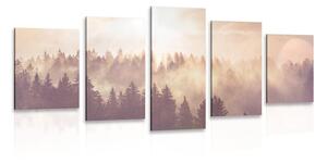 5 részes kép erdő ködben