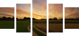 5 részes kép naplemente táj felett