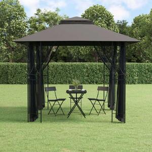 VidaXL antracit acél pavilon oldalfalakkal 300 x 300 x 270 cm