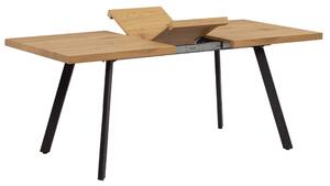 KONDELA Étkezőasztal, összecsukható, tölgy/fém, 140-180x80 cm, AKAIKO