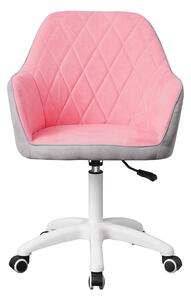 KONDELA Irodai szék, szövet rózsaszín/szürke/fehér, SANTY