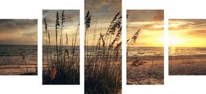 5 részes kép naplemente tengernél - 100x50
