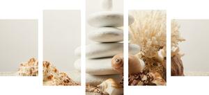 5 részes kép Zen kövek és kagylók