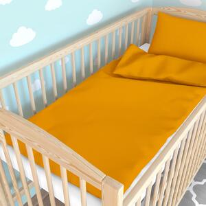 Goldea gyermek pamut ágyneműhuzat kiságyba - mustárszínű 90 x 120 és 40 x 60 cm