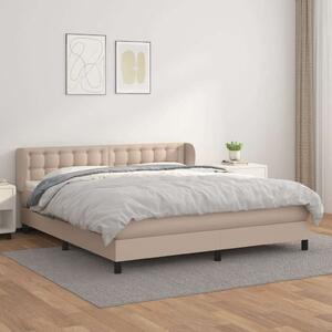 VidaXL cappuccino színű műbőr rugós ágy matraccal 160 x 200 cm