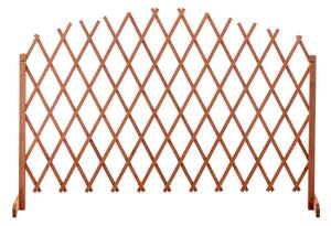 KONDELA Rácsos térelválasztó panel, barna/fa, 250 cm, KEJLY