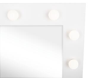 KONDELA Fésülködőasztal LED világítással, fehér, LEDIO