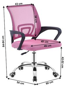 Irodai szék, rózsaszín/fekete, DEX 3 NEW