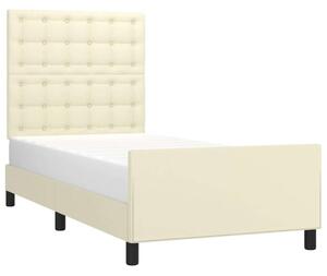 VidaXL krémszínű műbőr ágykeret fejtámlával 80 x 200 cm
