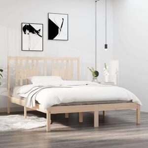 VidaXL Tömör Fenyőfa Ágykeret - 135x190 cm