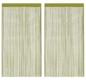 2 db zöld zsinórfüggöny 100 x 250 cm