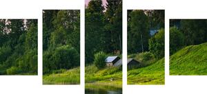 5 részes kép mesés ház a tónál