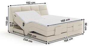 KONDELA Elektromos állítható ágy, boxspring, bézs, 160x200, GERONA NEW