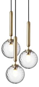 Nuura - Miira 3 Csillár Brass/Optic Clear - Lampemesteren