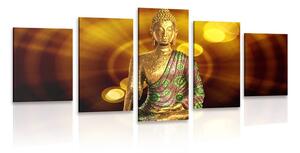 5 részes kép Buddha absztrakt háttérrel