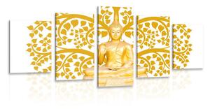 5 részes kép Buddha arany életfával