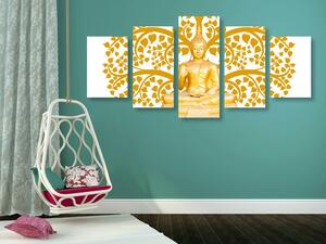 5 részes kép Buddha arany életfával