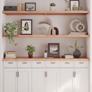 Világosbarna kezelt tömör tölgyfa fali polc 180 x 50 x (2-4) cm
