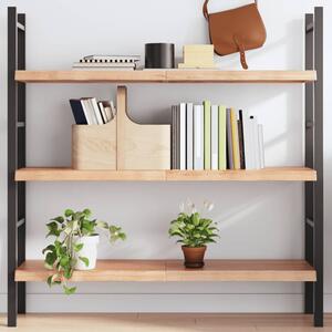 Világosbarna kezelt tömör tölgyfa fali polc 120x30x(2-4) cm