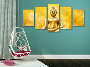 5 részes kép arany Buddha szobor