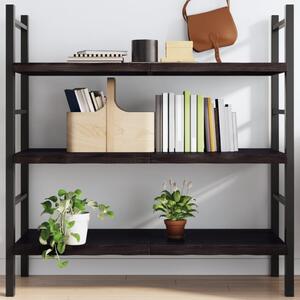 Sötétbarna kezelt tömör tölgyfa fali polc 120 x 60 x (2-4) cm