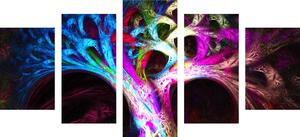 5 részes kép rejtélyes asztrakt fa