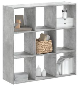 Betonszürke szerelt fa könyvespolc 102 x 32 x 102 cm