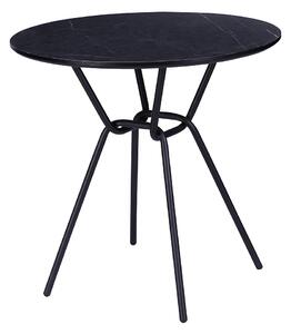 Étkezőasztal, fekete/fekete, átmérő 60 cm, TEON