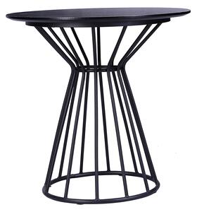 Étkezőasztal, fekete, átmérő 70 cm, TEGAN