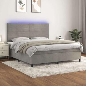VidaXL LED-es Bársony Ágy - 160x200 cm