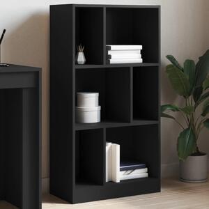 Fekete szerelt fa könyvszekrény 57 x 28,5 x 107,5 cm