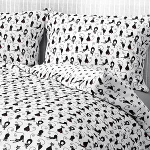 Goldea pamut ágyneműhuzat - cikkszám 570 - fekete macskák és mancsok 140 x 200 és 70 x 90 cm