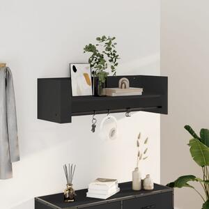 Fekete szerelt fa fali polc 100x35x30,5 cm