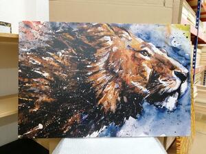 Kép állatok királya akvarellekben - 60x40