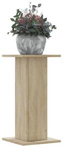 2 db sonoma tölgy szerelt fa növénytartó állvány 30x30x60 cm
