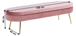 Luxus pad, rózsaszín Velvet szövet/króm arany, Art-deco, NOBLIN TYP 1