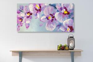 Kép romantikus olaj festmény lila virágok