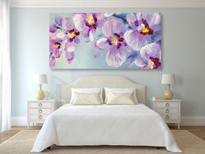 Kép romantikus olaj festmény lila virágok