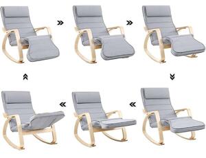 Hintaszék, relaxációs szék, 5 irányban állítható lábtartó, terhel